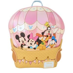 Loungefly Disney Balloon Adventure Backpack - Pink and Tan